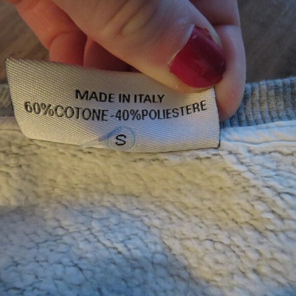 CHIARA FERRAGNI Pierced Wink Flirting Cropped Sweatshirt Heathered Gray - Size S - Picture 16 of 16